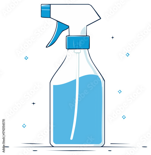Spray bottle illustration containing liquid for cleaning disinfection hygiene and sanitizer concept and clean environment