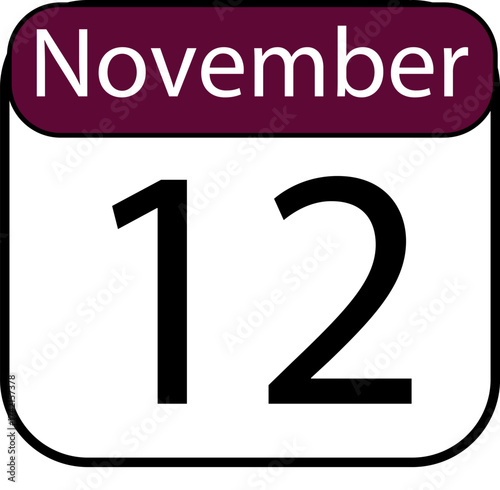 Mark your calendar for November 12th with this clear, modern date graphic perfect for planning and reminders