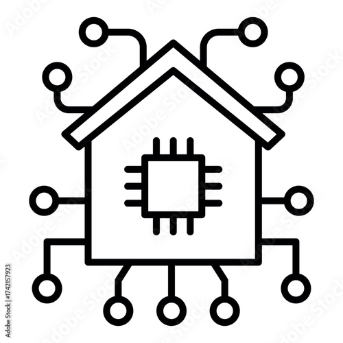 Artificial Intelligence Smart Home Icons – Vector Automation Symbols