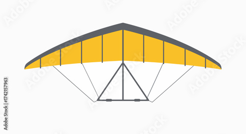 Vibrant Yellow Hang Glider - Isolated Vector Illustration for Air Sport Adventure and Sky Exploration