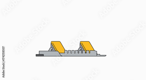 Athletic Sprint Starting Blocks Illustration on White Background