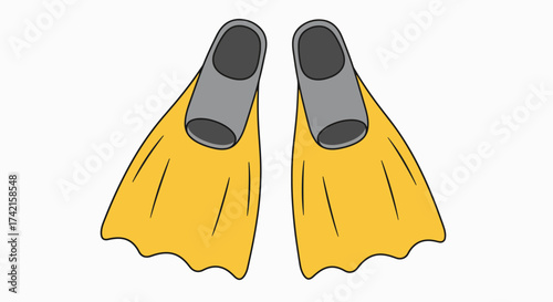 Bright Yellow Swimming Fins Ready for Aquatic Adventure