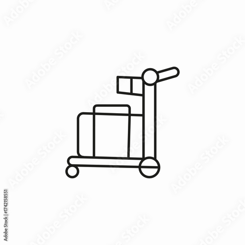 luggage trolley baggage icon sign vector