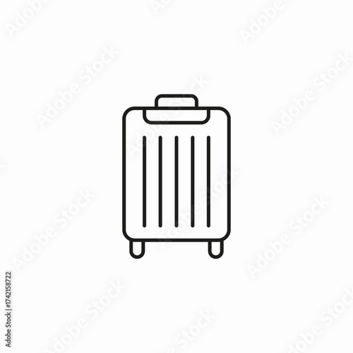 rolling travel suitcase icon sign vector