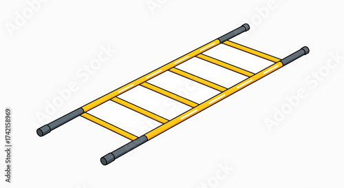 Bright Yellow Safety Ladder for Ascent and Utility
