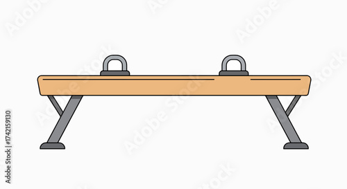 Classic Gymnastics Pommel Horse Vector Illustration