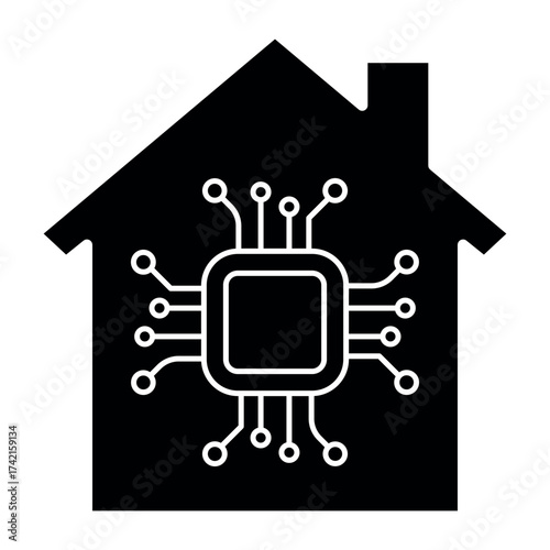 Artificial Intelligence Smart Home Icons – Vector Automation Symbols
