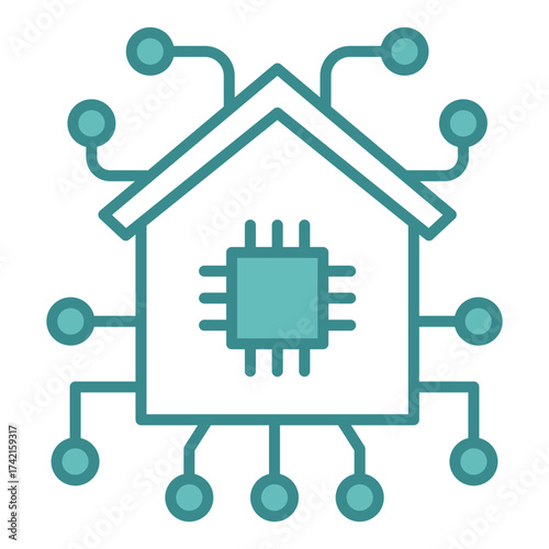 Artificial Intelligence Smart Home Icons – Vector Automation Symbols