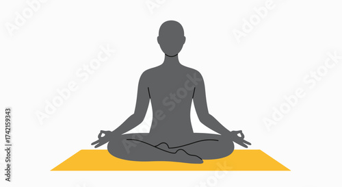 Zen Focus: Minimalist Yoga Meditation Pose on Mat