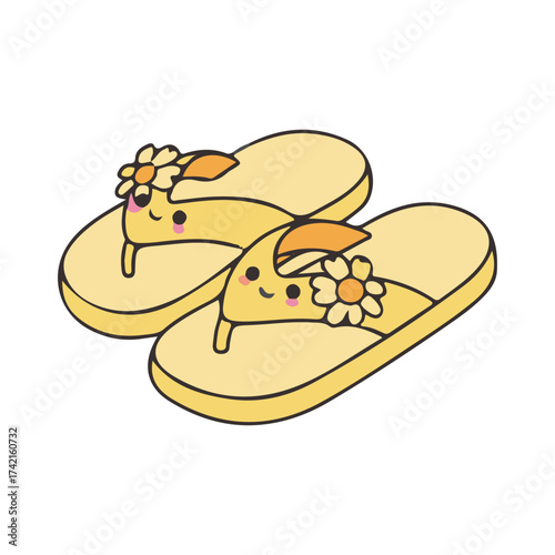 beach flip flops vector illustration design