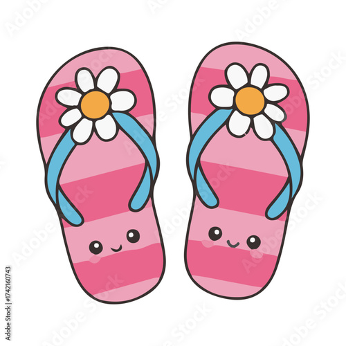 beach flip flops vector illustration design