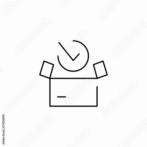 delivery time checked icon sign vector