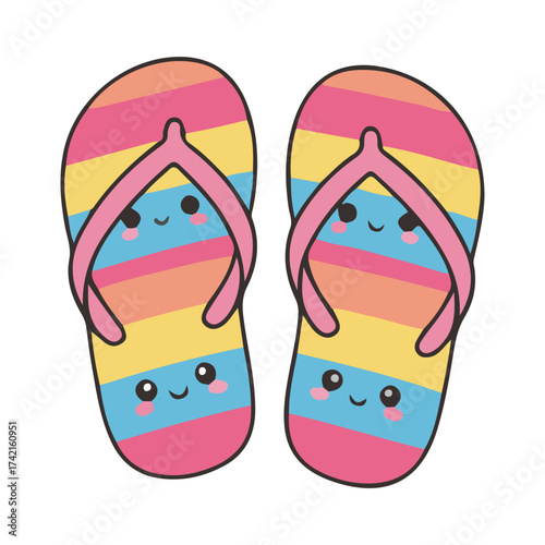 beach flip flops vector illustration design