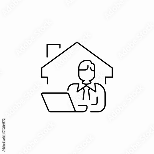 home office remote icon sign vector