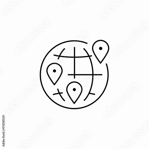 worldwide location tracking icon sign vector