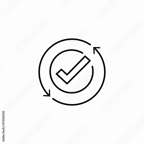 check loop process icon sign vector