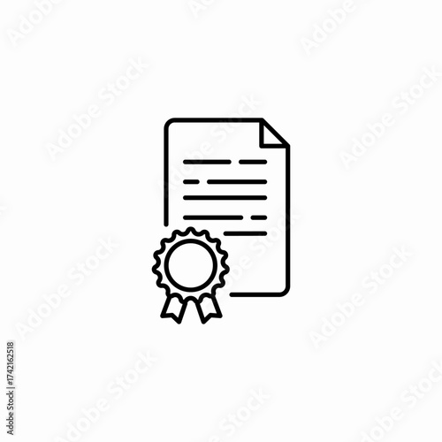 certificate document award icon sign vector