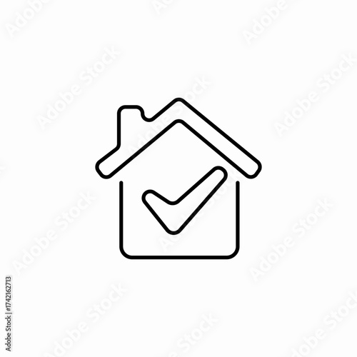 home selection verified icon sign vector