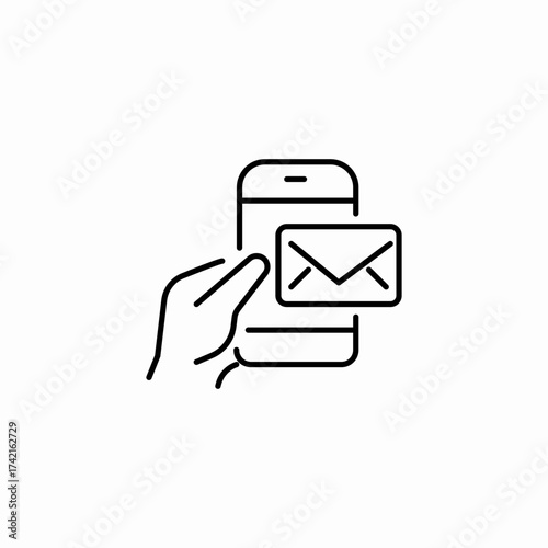mobile message notification icon sign vector