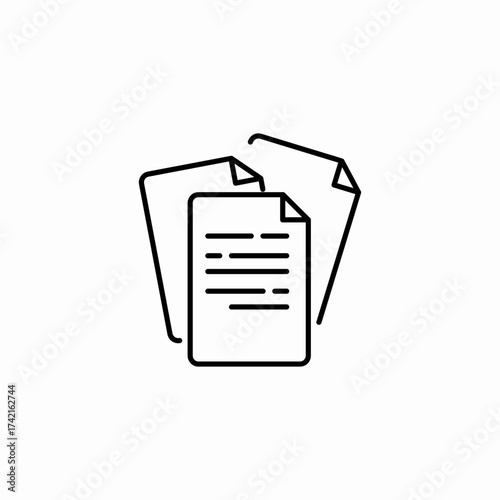 multiple stacked documents icon sign vector