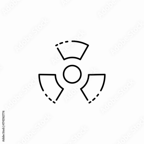 radioactive hazard symbol icon sign vector