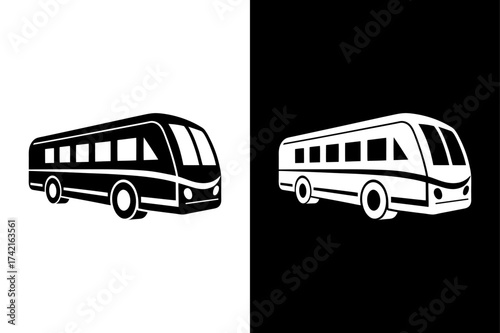 Flat Bus Symbol for Transportation and Travel App.