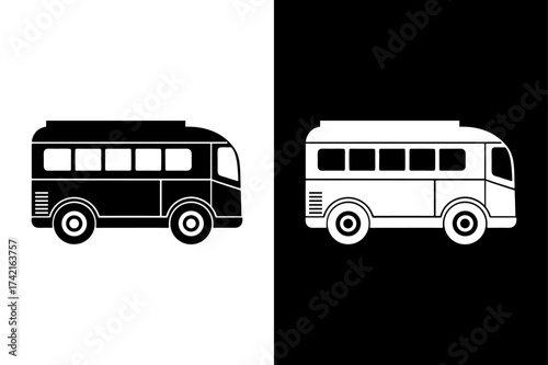 Minimal Bus Icon for Public Transport Design.