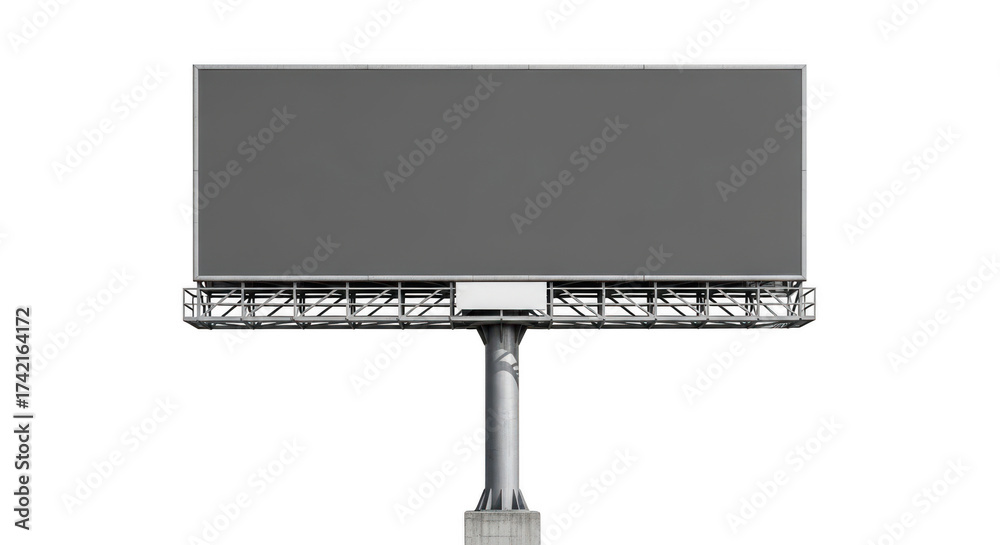 Obraz premium Large gray billboard isolated on transparent background