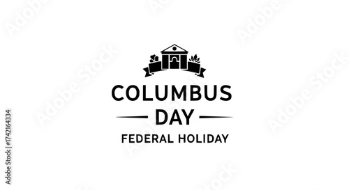 Elegant vector illustration for Columbus Day federal holiday no symbols or icons plain style