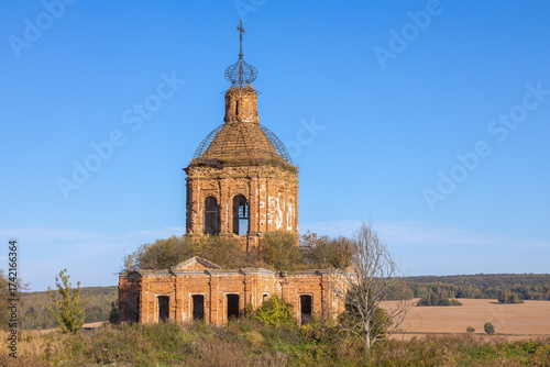 Ruins of Transfiguration Church in Zherdevo, Tula region