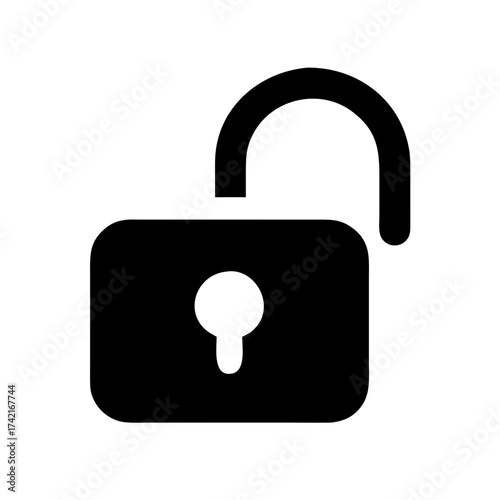 Vector art of unlocked padlock