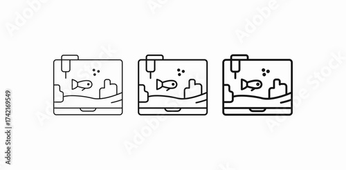 fish tank aquarium icon sign vector