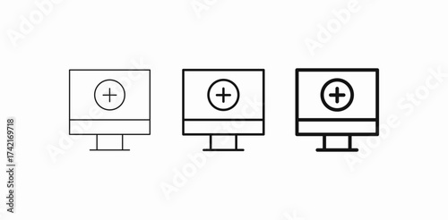 medical monitor screen icon sign vector