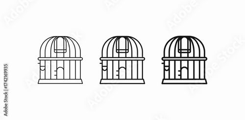 round bird cage icon sign vector