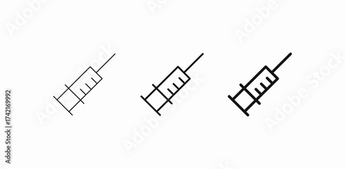 single needle syringe icon sign vector