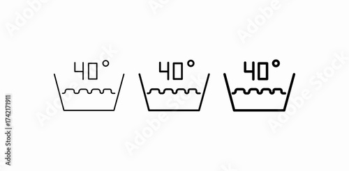 warm machine wash icon sign vector