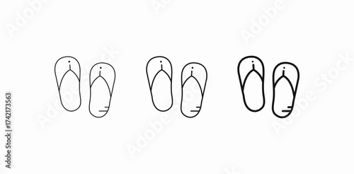summer beach slippers icon sign vector