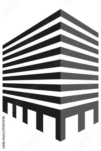 Building Icon. Black vector illustration EPS 10 File isolated on white background.