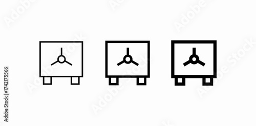 secure deposit box icon sign vector