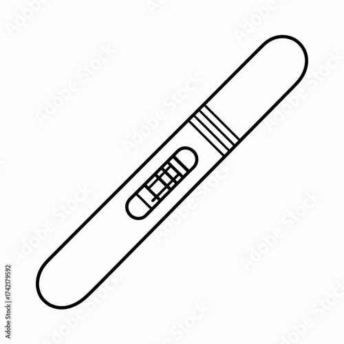 Positive pregnancy test isolated on white background shows two lines result