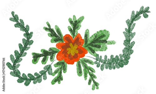 Abstract color background with flower and copy space for text
