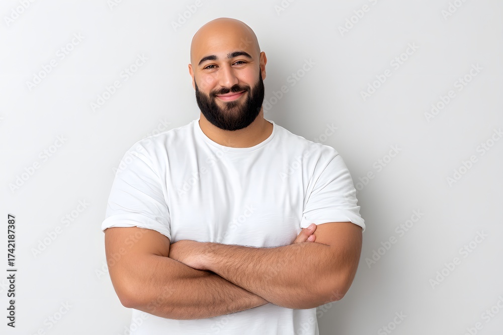 Fototapeta premium Plus-size man expressing confidence and self-acceptance Generative AI