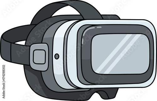 Virtual reality headset device futuristic technology immersive experience entertainment gaming entertainment isolated on transparent background