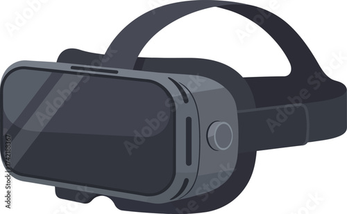 Immersive virtual reality vr headset device for gaming and entertainment technology isolated on transparent background