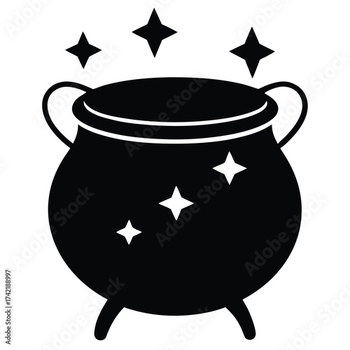 witch cauldron Silhouette Icon Vector Art