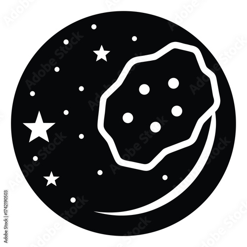 asteroid belt Silhouette Icon Vector Art