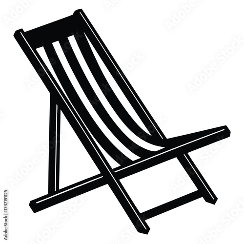 beach chair Silhouette Icon Vector Art