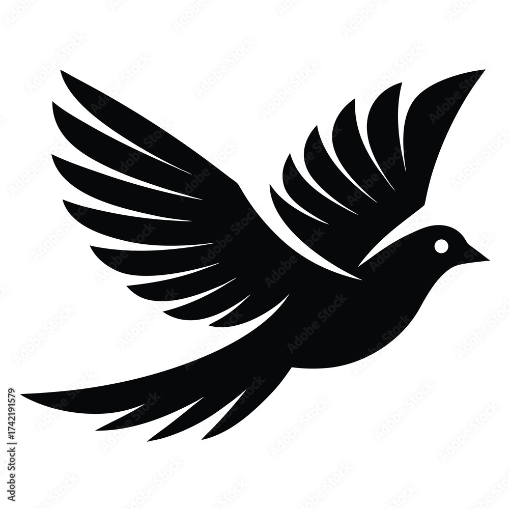 Fototapeta premium bird flying Silhouette Icon Vector Art