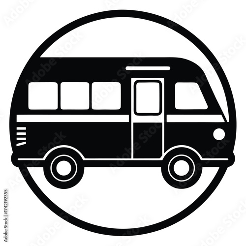 camper van Silhouette Icon Vector Art