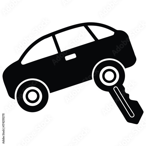 car key Silhouette Icon Vector Art